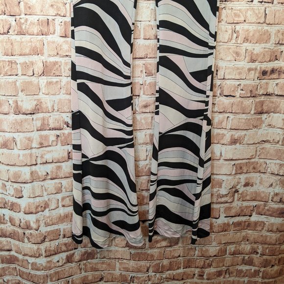 Wide leg pants Zebra-ish Print Check Measurements for SIZE - Picture 2 of 8